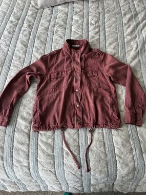 Dex rust coloured Button-Front Utility Jacket